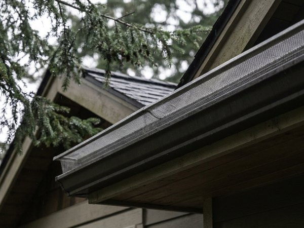 Same gutter with micro-mesh leaf guard after install